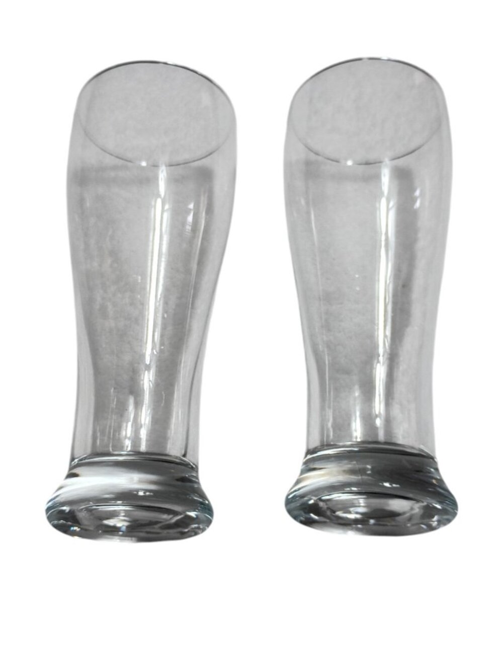 Clear Beer Glasses Pair Tall Drinking Glass Set Of 2 Tapered Pub Style